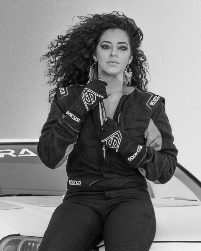 Noor Daoud in her race suit