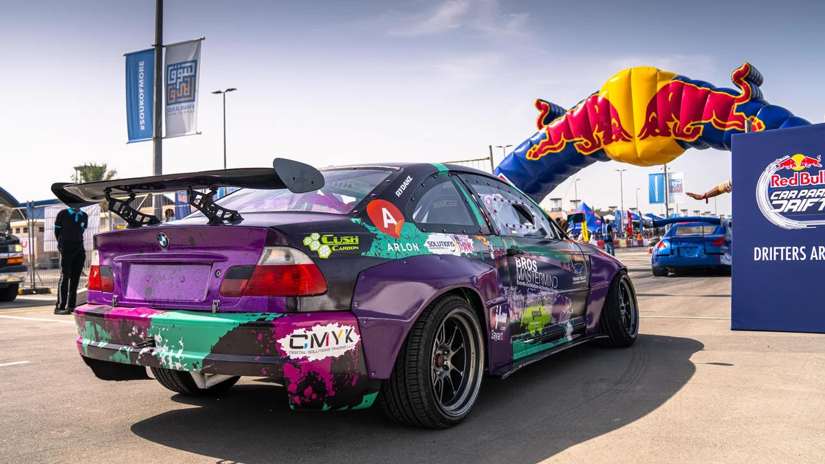 Noor Daoud's BMW E46 drift car at Red Bull Car Park Drift