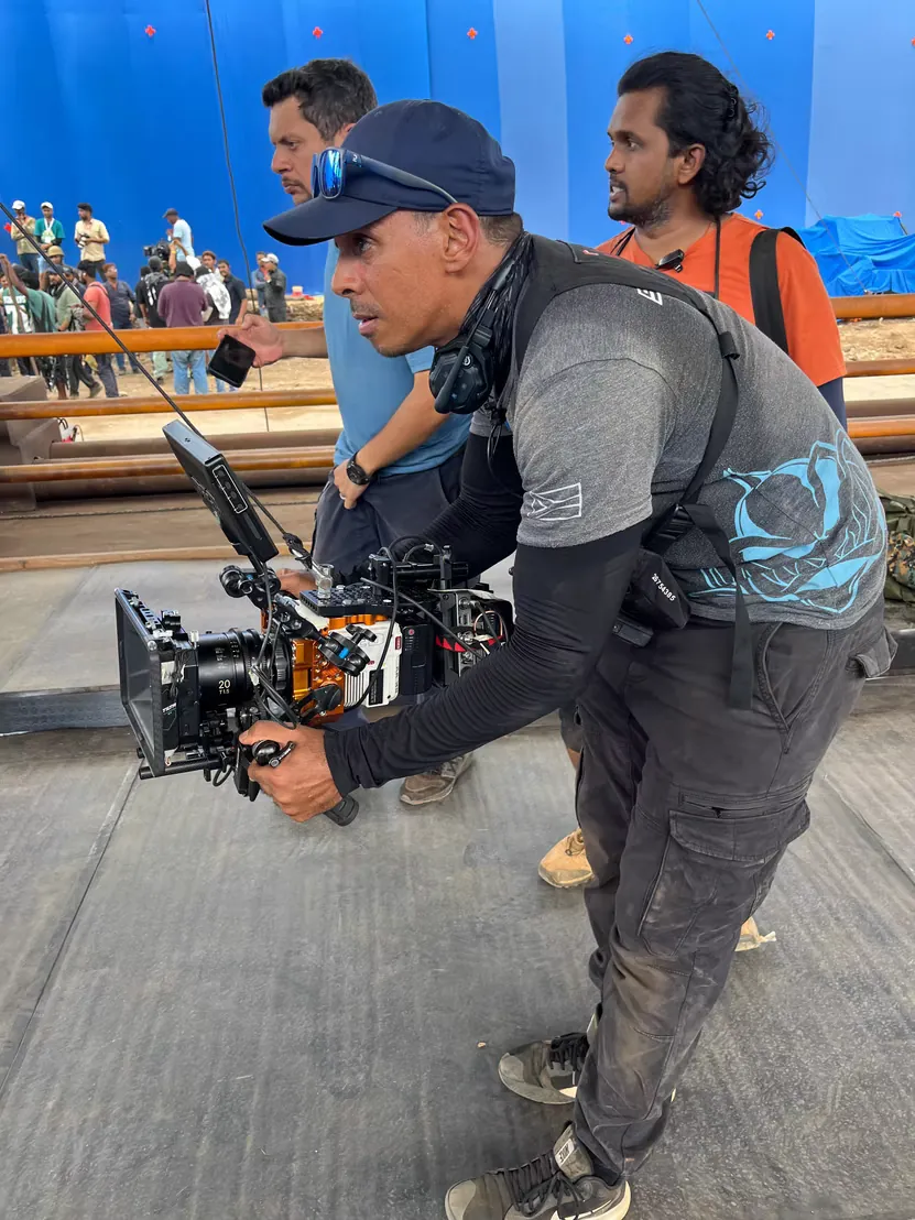 Bronwin October operating on set