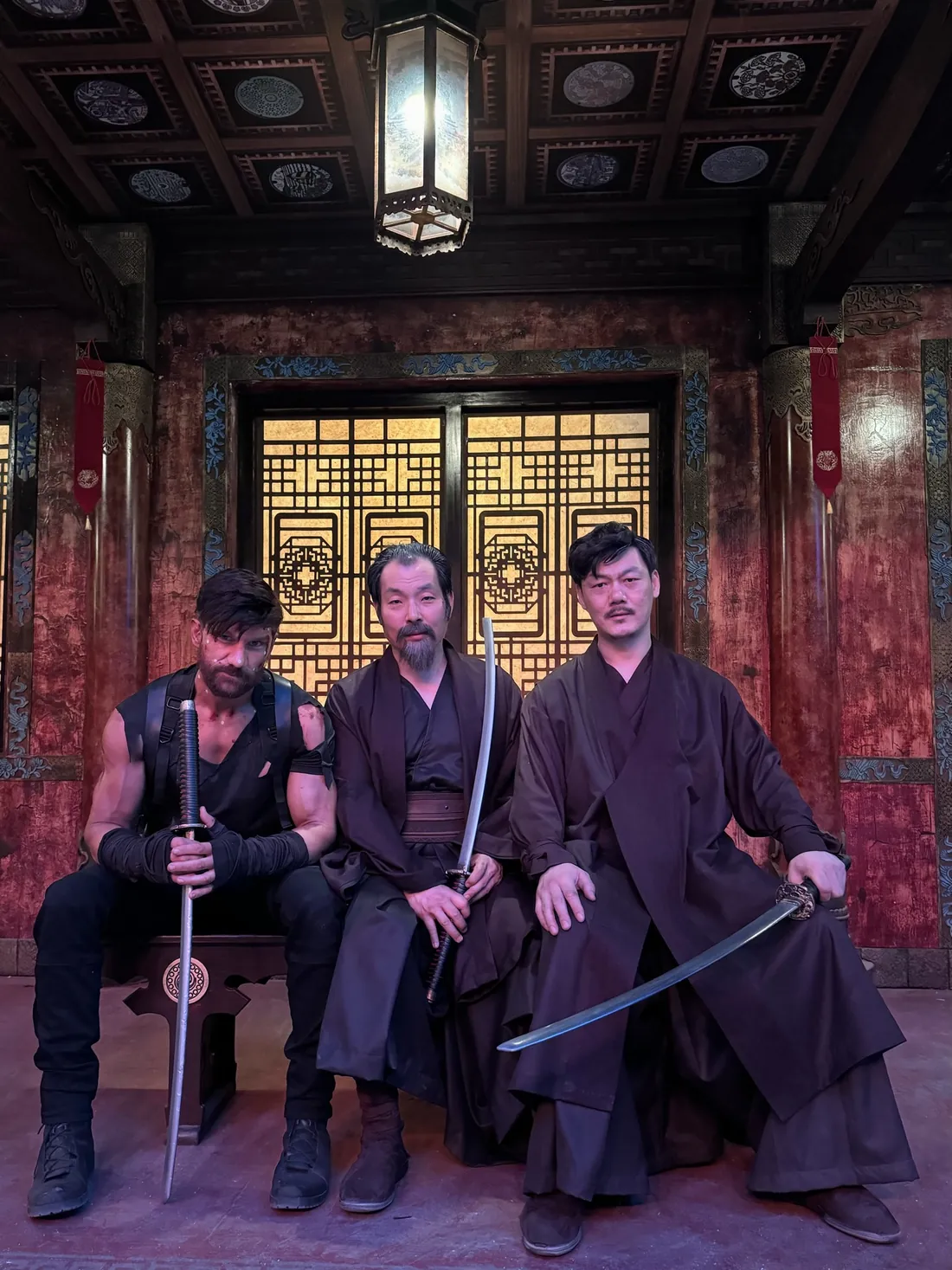 Sword work on the temple set